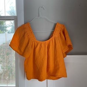 XiRENA Orange Gauze Top
